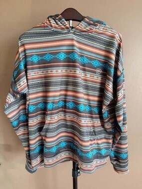 Rock & Roll Denim Southwestern Aztec Western Hoodie Mens M Geometric Long Sleeve